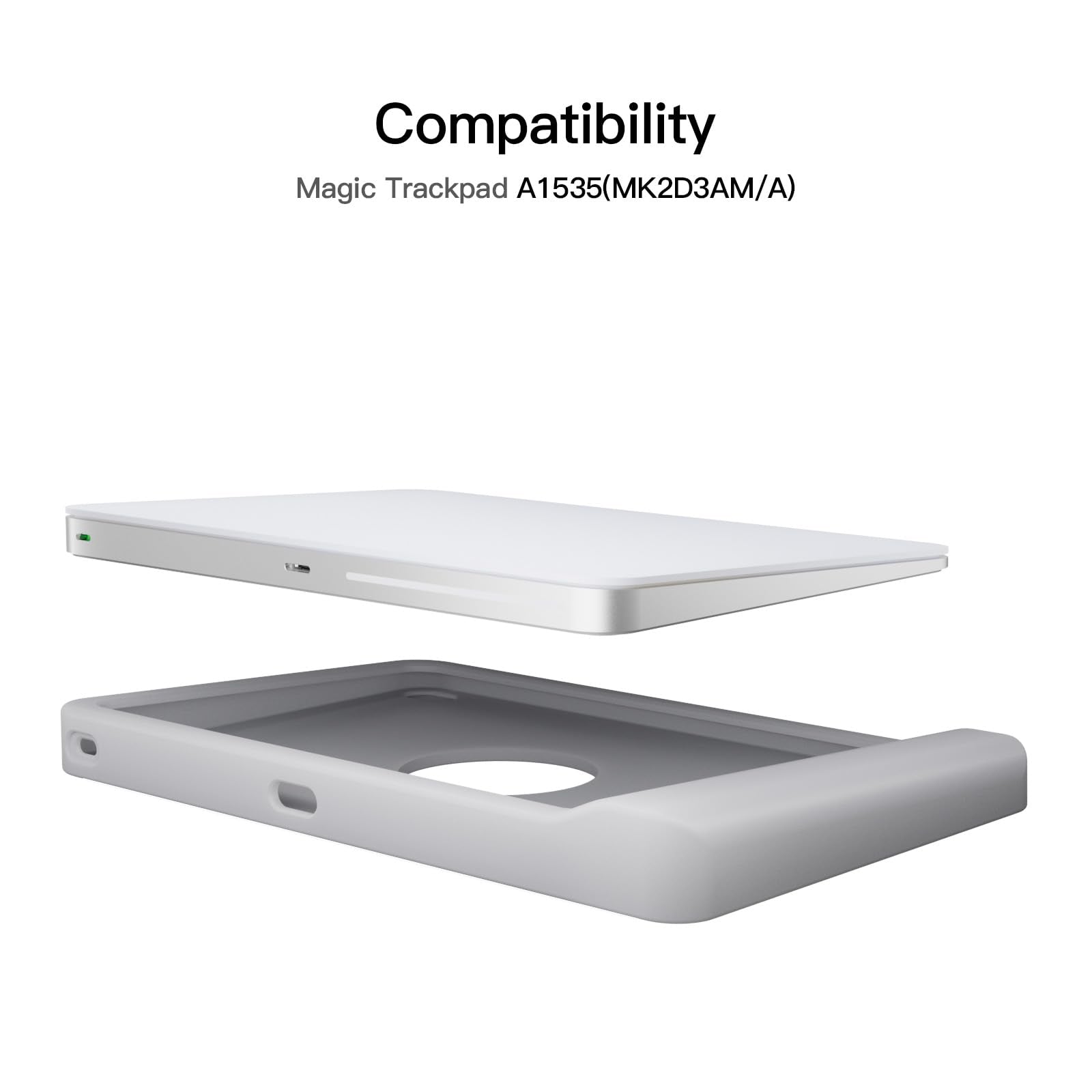 Klearlook Magic Trackpad Case With Wrist Rest For Ergonomic Comfort, Silicone Protective Case For Magic Trackpad 2 A1535 Mk2D3Am